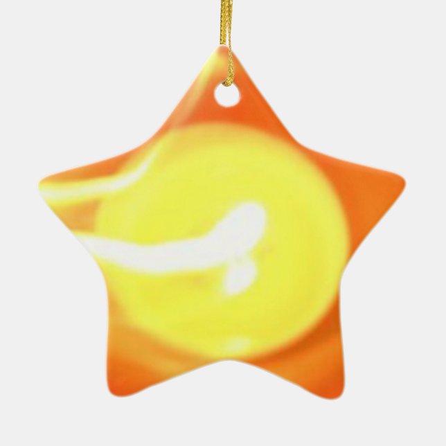 Ornement En Céramique Lumière de flamme jaune orange, Art (Dos)