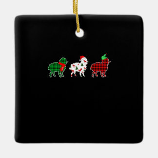 Ornement En Céramique Lumières de l'arbre de Noël des moutons amusants |