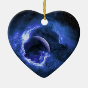 Ornement En Céramique Lune bleue