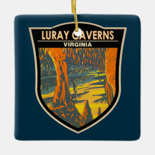 Ornement En Céramique Luray Caverns Virginia Travel Art Badge