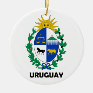 Ornement En Céramique L'URUGUAY - emblème/drapeau/manteau des