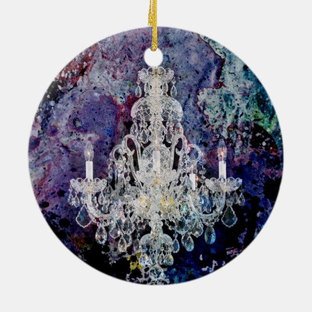 Ornement En Céramique lustre d'Edwardian d'aquarelle d'impressionisme (Dos)