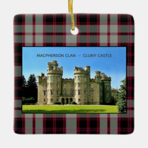 Ornement En Céramique Macpherson Scottish Clan Cluny Castle Xmas