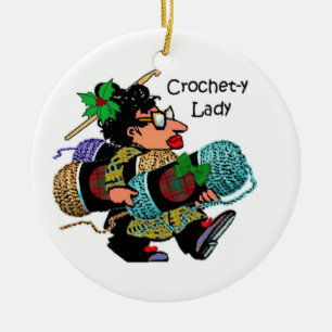 Ornement En Céramique Madame Christmas Ornament de Crochet-y