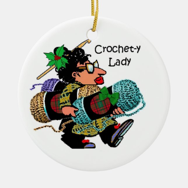 Ornement En Céramique Madame Christmas Ornament de Crochet-y (Devant)