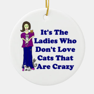 Ornement En Céramique Madame de chat (non fou)