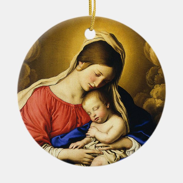 Ornement En Céramique Madonna et enfant (Devant)