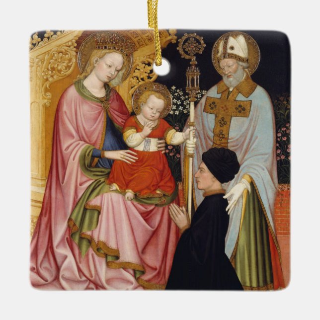 Ornement En Céramique Madonna et enfant avec le donateur (Devant)