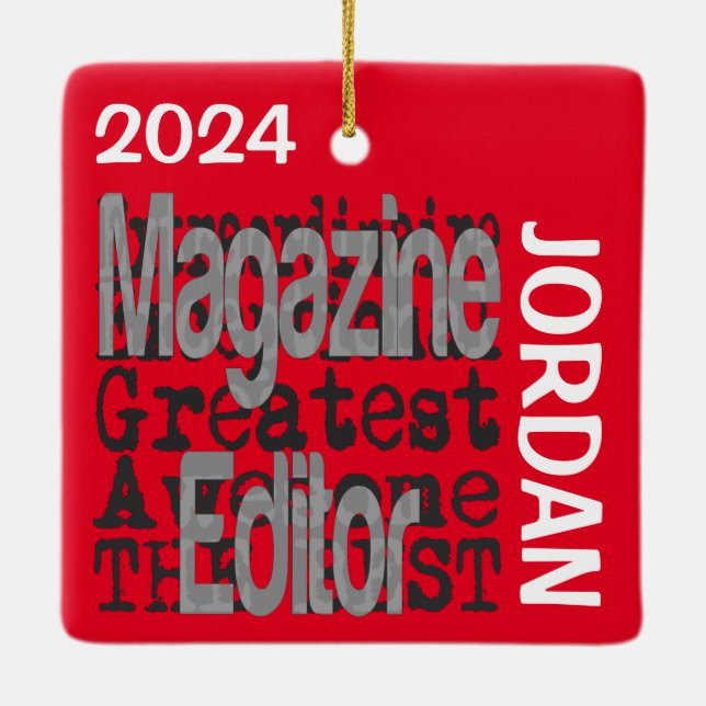 Ornement En Céramique Magazine Editor Extraordinaire CUSTOM (Dos)