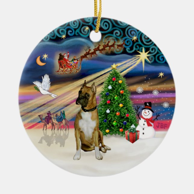 Ornement En Céramique Magie de Noël - Boxer 3 (masque noir) (Devant)