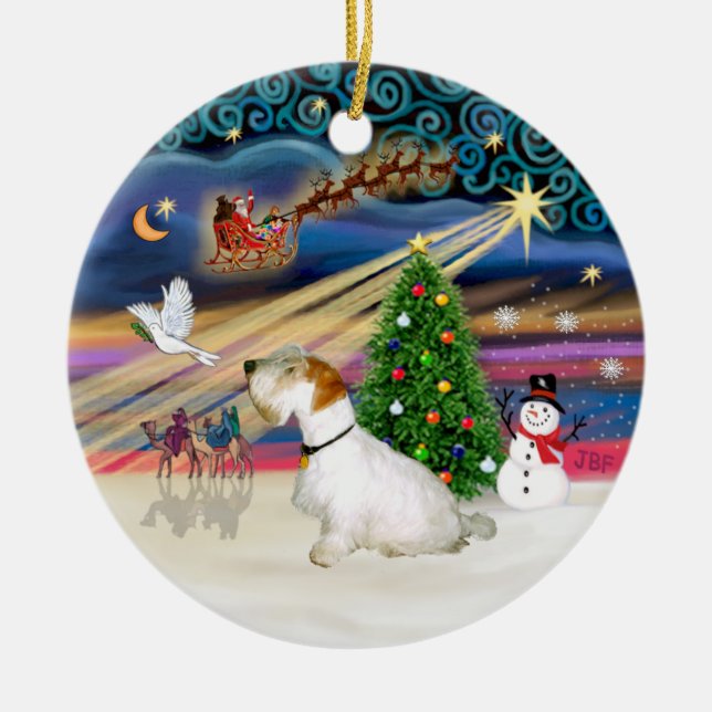Ornement En Céramique Magie de Noël - Sealyham Terrier (L-sit) (Devant)