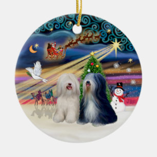 Ornement En Céramique Magie de Noël - Terviers Tibétains (DEUX)