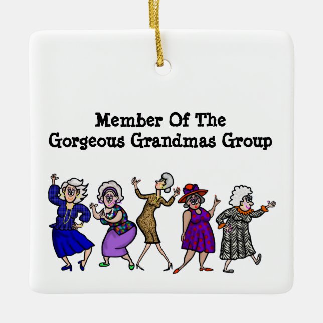 Ornement En Céramique Magnifique Grandmas Group Membre Orament (Devant)