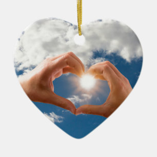 Ornement En Céramique Mains d'amour