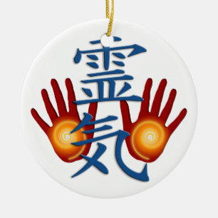 Ornement En Céramique Mains de Reiki