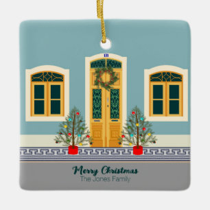 Ornement En Céramique Maison festive de Noël portugaise
