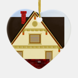 Ornement En Céramique Maison jaune