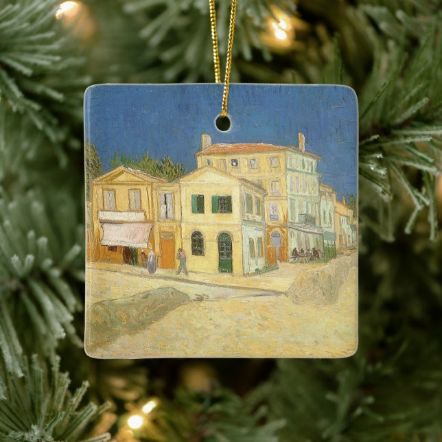 Ornement En Céramique Maison Jaune par Vincent van Gogh (Arbre)