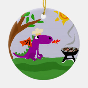 Ornement En Céramique Maître pourpre drôle de gril de dragon