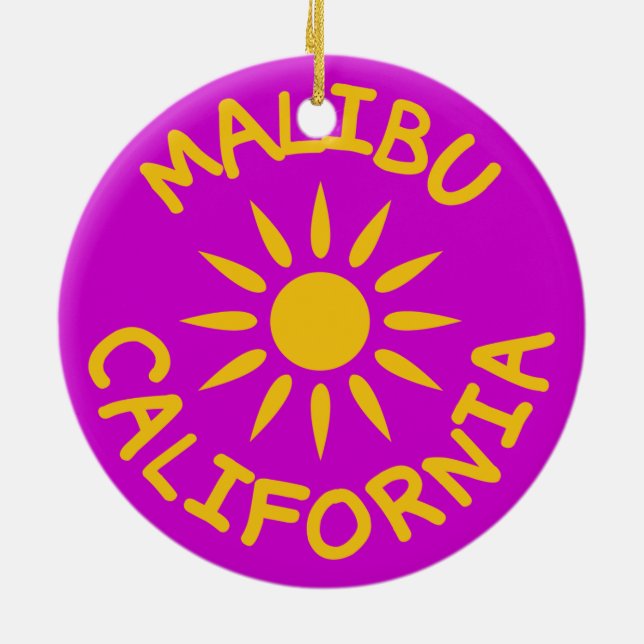 Ornement En Céramique Malibu, la Californie (Dos)