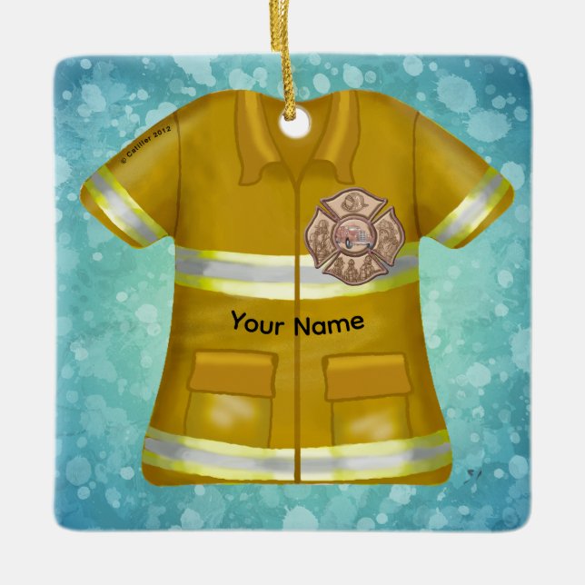 Ornement En Céramique Maltese Cross  Firefighter ornament  (Devant)