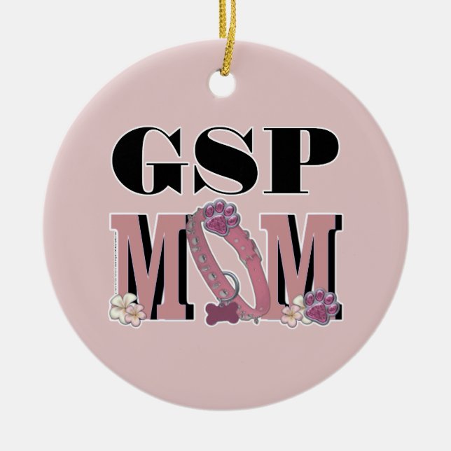 Ornement En Céramique MAMAN allemande d'indicateur aux cheveux courts (Devant)