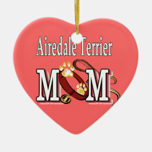 Ornement En Céramique MAMAN d'Airedale Terrier