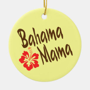 Ornement En Céramique Maman de Bahama avec la ketmie