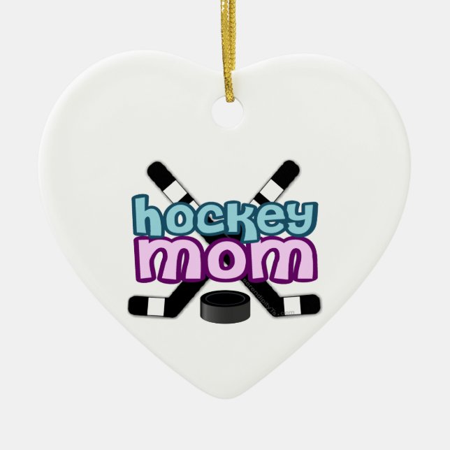 Ornement En Céramique Maman du hockey (Devant)