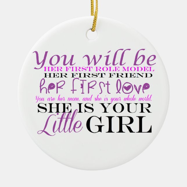 Ornement En Céramique Maman et fille : Amour (Devant)