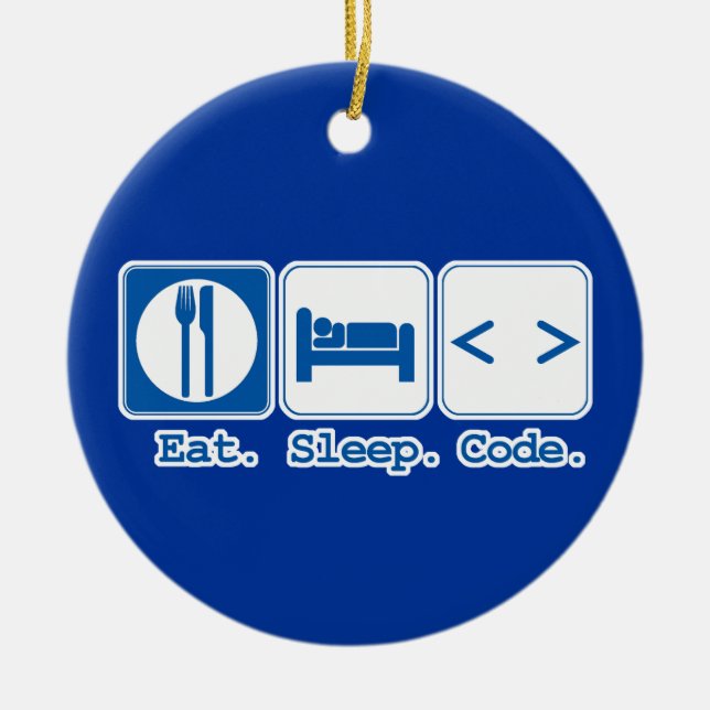 Ornement En Céramique manger dormir coder (html) (Devant)