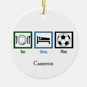 Ornement En Céramique Mangez le sommeil Jouer au football Personnalisé N