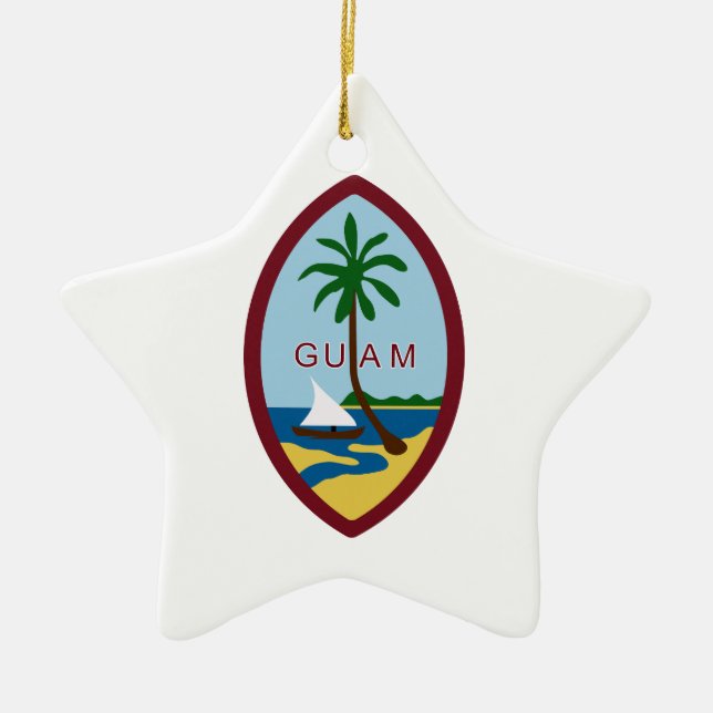Ornement En Céramique Manteau de la Guam des bras (Devant)