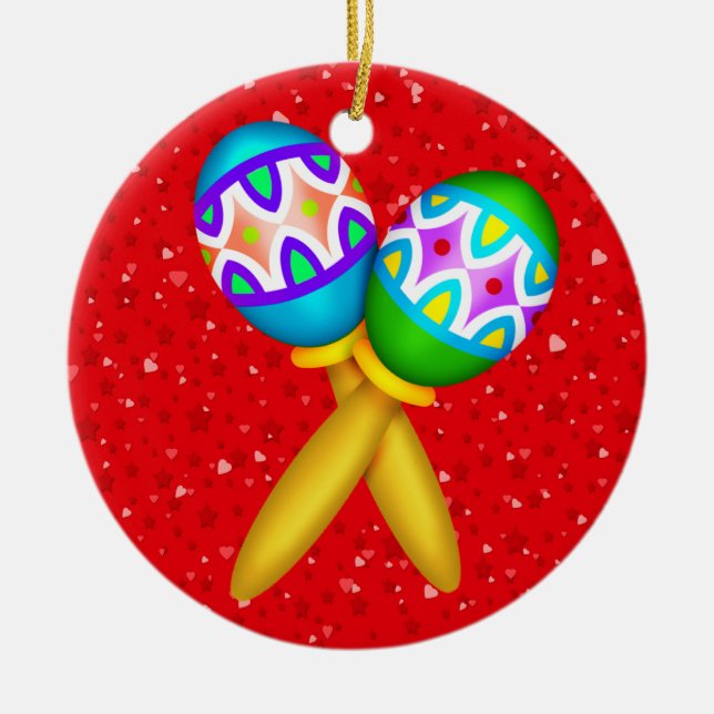 Ornement En Céramique Maracas - Cinco de Mayo - Feliz Navidad (Devant)