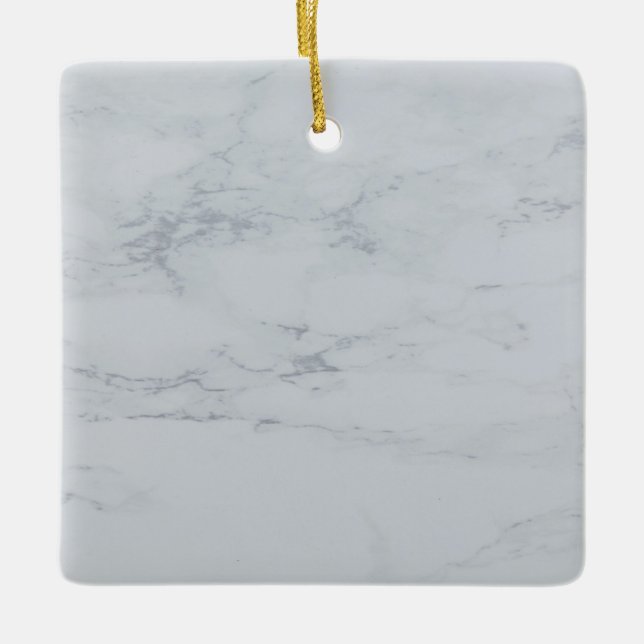 Ornement En Céramique marbre blanc gris Carré en céramique (Devant)