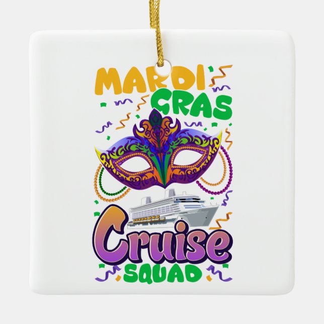 Ornement En Céramique Mardi Gras Carnival Croisière Voyage de vacances (Devant)