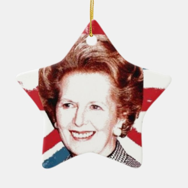 ORNEMENT EN CÉRAMIQUE MARGARET THATCHER UNION JACK (Devant)