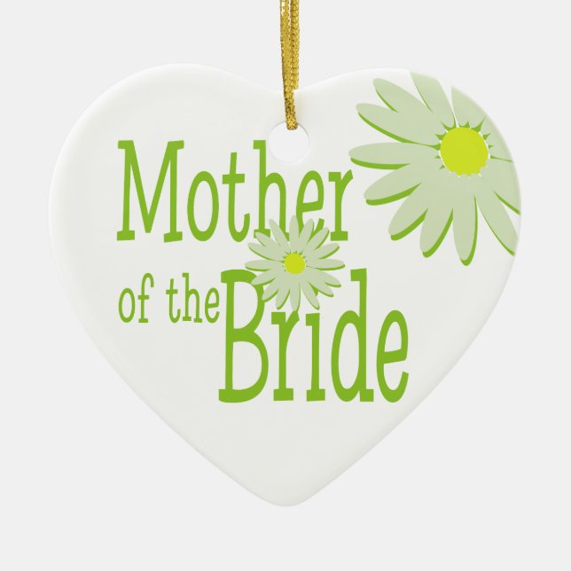 Ornement En Céramique Mariage marguerrier/ Mère de la mariée (Devant)
