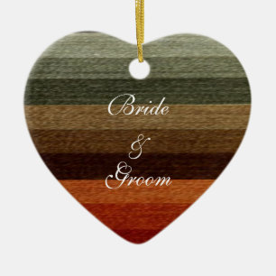 Ornement En Céramique Mariage vintage, Motif des rayures d'automne chaud