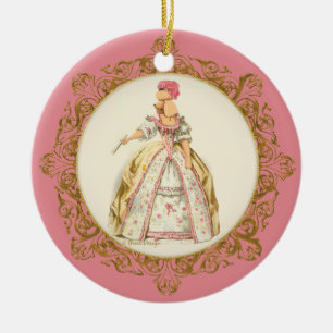 Ornement En Céramique Marie Antoinette Apricot