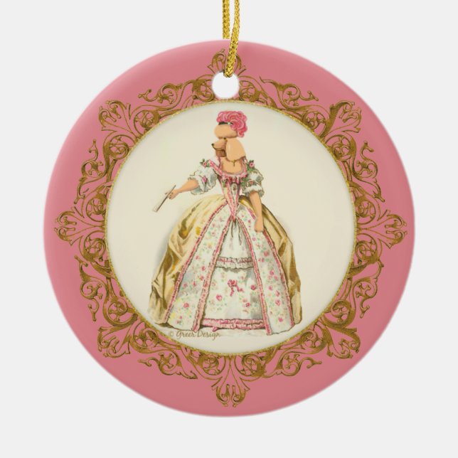 Ornement En Céramique Marie Antoinette Apricot (Devant)