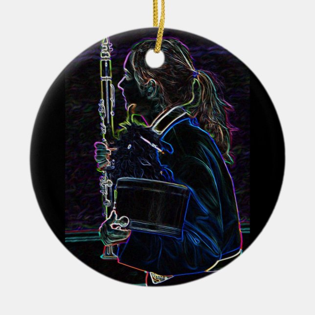 Ornement En Céramique Marquage de l'ornement du cercle Clarinetist (Devant)