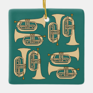 Ornement En Céramique Marquage Sac fourre-tout Baritone Crosshatch