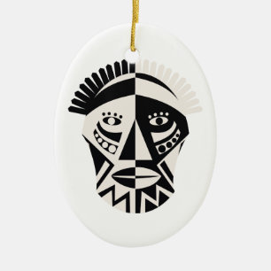 Ornement En Céramique Masque africain art populaire primitif