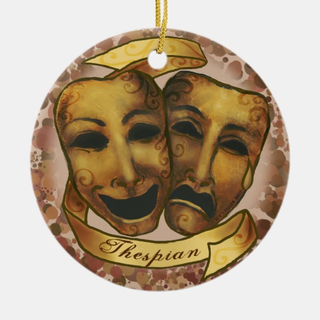 Ornement En Céramique Masques d'acteur (Devant)