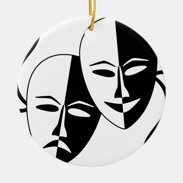 Ornement En Céramique Masques de théâtre (Devant)