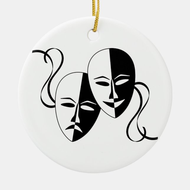 Ornement En Céramique Masques de théâtre de comédie et de (Devant)