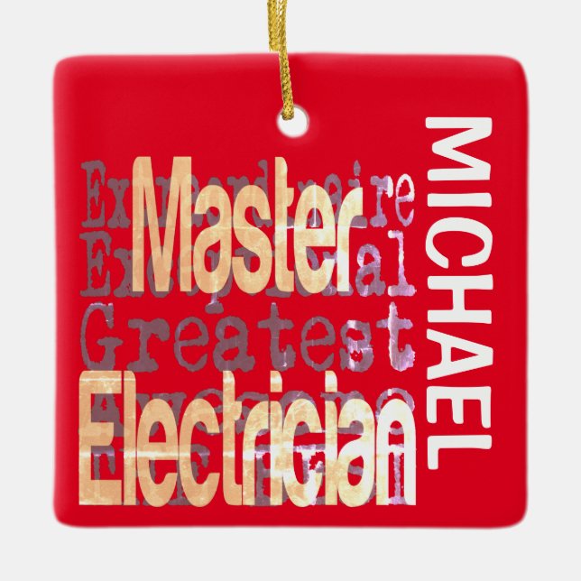 Ornement En Céramique Master Electrician Extraordinaire CUSTOM (Devant)