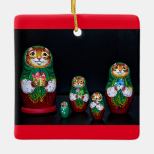 Ornement en céramique Matryoshka