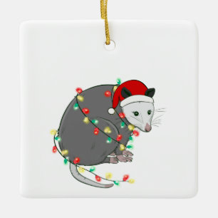 Ornement En Céramique mauvais Noël santa claus opossum